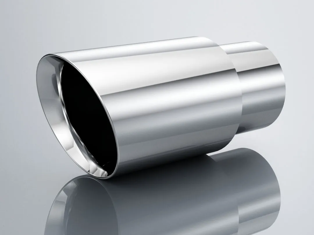 Ponteira Krill em aço inox polido, vista oblíqua